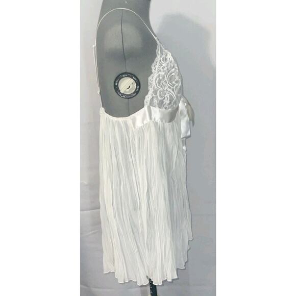 Victoria Secret Lingerie Babydoll Off White Lace Pleated Wireless Bridal XL - Picture 3 of 8